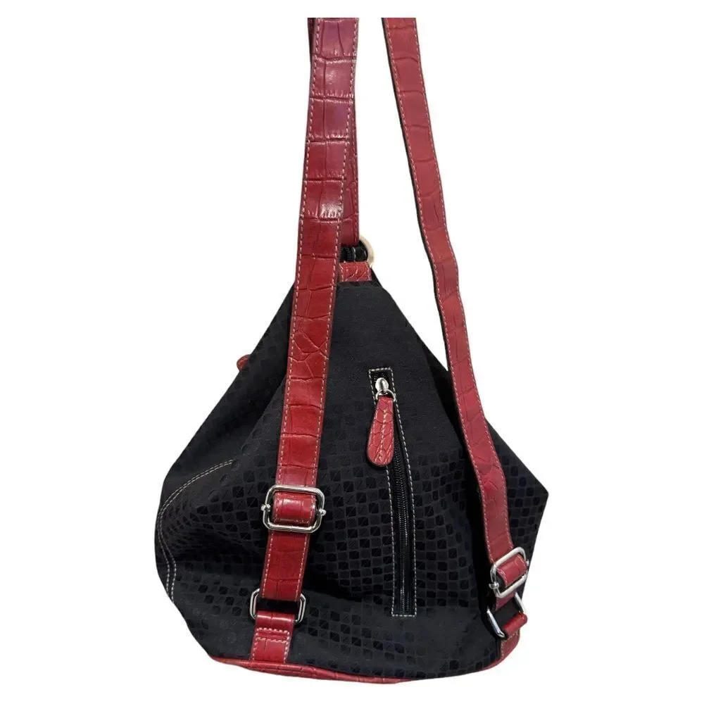 Nine & Company Unique Leather and Canvas Backpack